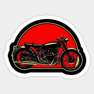 1950 Vincent Black Shadow Retro Red Circle Motorcycle Sticker